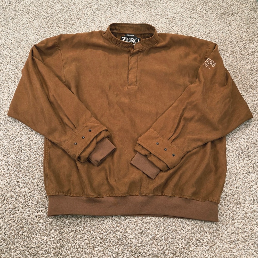 Zero Restriction Microsuede Golf Pullover Jacket Mens XL Windbreaker 1/4 Snap